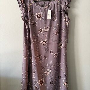 LOFT Purple Floral Plus Dress